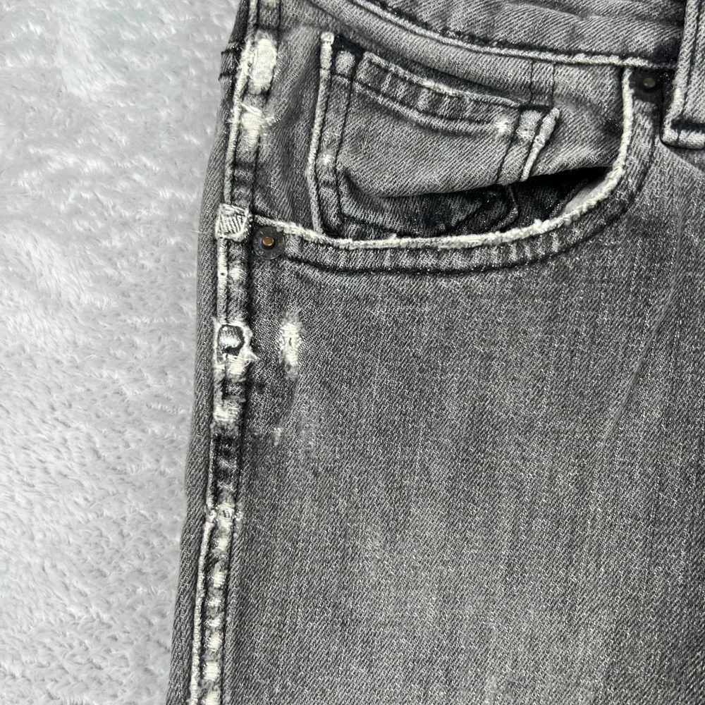 Volcom Slim Straight Jeans Size 28 Grey Distressed Skate Grunge Y2K Streetwear